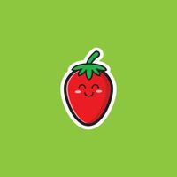 strawberry cute icon vector design