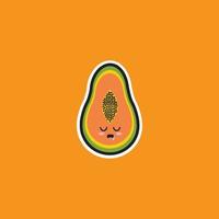 papaya cute icon vector design