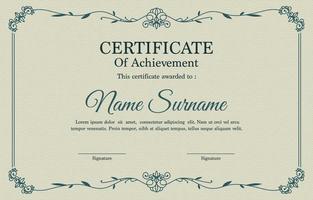 Certificate Template With Classic Style vector