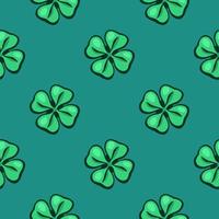 Seamless pattern with green clover leafs vector
