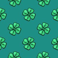 Seamless pattern with green clover leafs vector