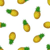 Seamless pattern with falling pineapples vector