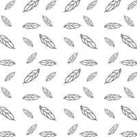 outline leaf seamless pattern vector illustration