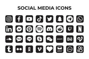 Set of Popular social media icons vector