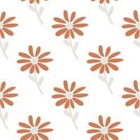 Doodle chamomile seamless pattern. Hand drawn ditsy print. Abstract floral ornament. Simple botanical backdrop. vector