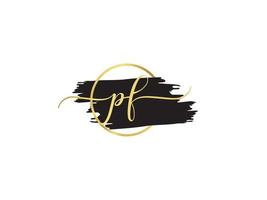 Creative Pf Signature Letter, Signature PF Luxury Fashion apparel Logo vector