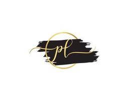 Creative Pl Signature Letter, Signature PL Luxury Fashion apparel Logo vector