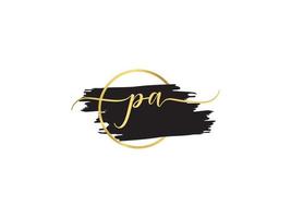 Creative Pa Signature Letter, Signature PA Luxury Fashion apparel Logo vector