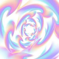 Blended shapes with flurred gradient fills. Abstract psychedelic background with holographic circular flow. Vector hypnotic tunnel backdrop.