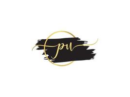 Creative Pu Signature Letter, Signature PU Luxury Fashion apparel Logo vector