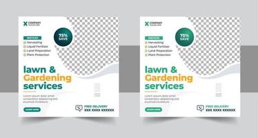 Agro farm services social media post or web banner template design vector