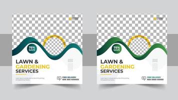 Agro farm services social media post banner template design and Agricultural and farming web banner template vector