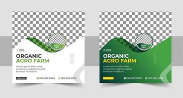 agriculture farming services or Lawn Mower Garden Service Social Media post banner and cover template or agro farm, agriculture, farming, organic farm post vector