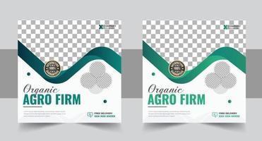 Agro farm services social media post or web banner template design vector