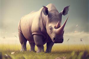 mundo rinoceronte día septiembre 22 ai generado foto