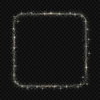 Square frame with Magic light glow effect vector