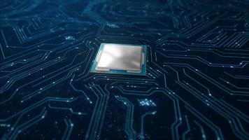 mikrochip artificiell intelligens nätverk ai linje krets teknologi iot data abstrakt bakgrund video