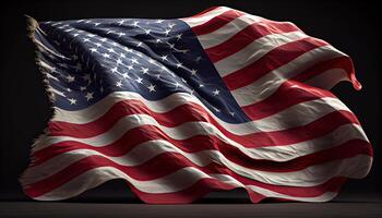 americano bandera Estados Unidos bandera ondulación independencia día hora para revolución julio 4to ai generado foto