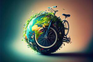 mundo bicicleta día 3 junio ai generado foto