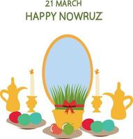 contento nowruz vector ilustración.