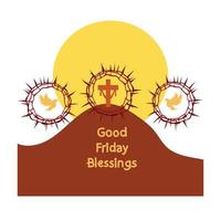 happy good friday. Good Friday Blessings Vector