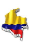Colombia - país bandera y frontera en blanco antecedentes foto