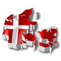 Dinamarca - país bandera y frontera en blanco antecedentes foto