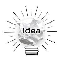 Light Bulb Made with Crumpled Paper - Idea, Creativity Concept photo