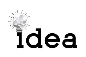 Light Bulb Made with Crumpled Paper - Idea, Creativity Concept photo