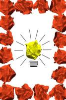 Light Bulb Icon Made with Crumpled Paper - Idea, Creativity Concept photo