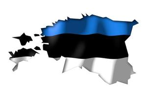 Estonia - Country Flag and Border on White Background photo