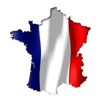 France - Country Flag and Border on White Background photo