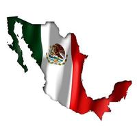 mexico - país bandera y frontera en blanco antecedentes foto