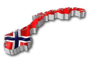 Norway - Country Flag and Border on White Background photo