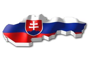 Slovakia - Country Flag and Border on White Background photo