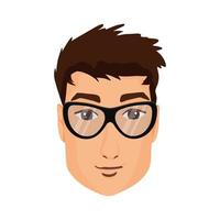 Handsome man's face in glasses vector