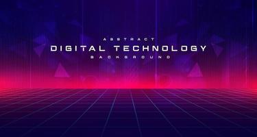 Digital technology metaverse neon blue pink background, cyber information, abstract speed connect communication, innovation future meta tech, internet network connection, Ai big data, illustration 3d vector