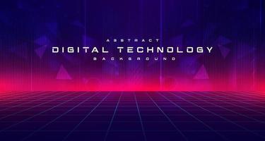 Digital technology metaverse neon blue pink background, cyber information, abstract speed connect communication, innovation future meta tech, internet network connection, Ai big data, illustration 3d vector