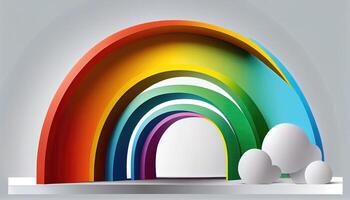 001 June rainbow white background scene Pride Month and Day love conquers all photo
