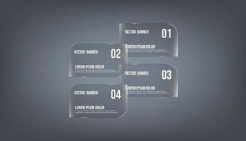 transparente gráfico diseño vector bandera. infografía diseño vector lata ser usado para flujo de trabajo disposición, diagrama, anual informe, web diseño. negocio concepto con 4 4 opciones, pasos o procesos.