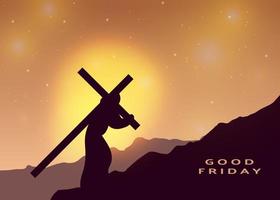 Good Friday christian jesus silhouette background sunset photo