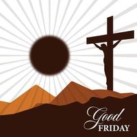 Good Friday christian jesus silhouette background sunset photo