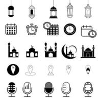 Islamic icons and symbol suitable for poster and brochure  with essential part of Muslim events and culture vector