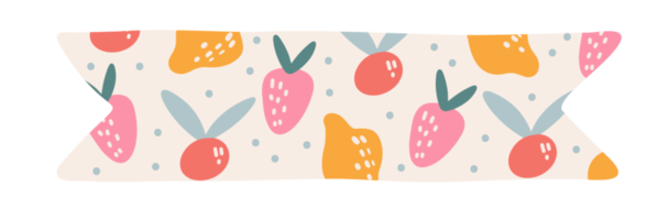 Stücke von bunt Sammelalbum Washi Band Streifen, Etikette Schild, dekorativ Scotch. druckbar Aufkleber mit Früchte zum Planer oder Tagebuch png
