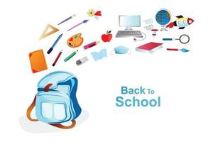 Illustration back to school education background vector
