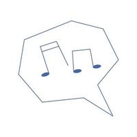 Text bubble with notes - music sign vector stock illustration