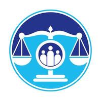 Justice people logo design vector. Law firm and people logo icon template design. vector