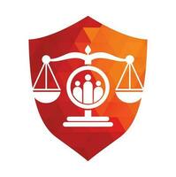 Justice people logo design vector. Law firm and people logo icon template design. vector