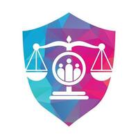 Justice people logo design vector. Law firm and people logo icon template design. vector