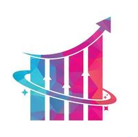 Planet Stats vector logo design template. World finance logo design concept. World stats logo.